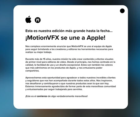 Comunicado de MotionVFX