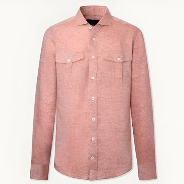 Hackett London Camisa de hombre slim fit de lino melange
