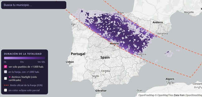 Mapa Interactivo Eclipse Solar