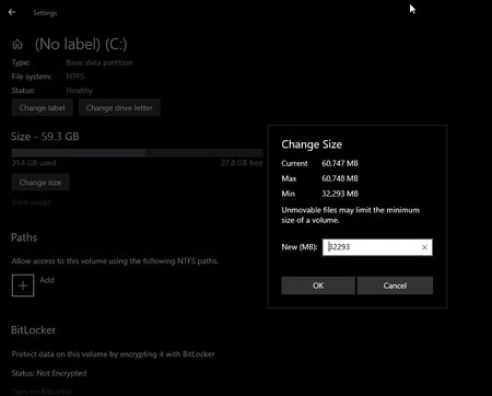 Windows 10の新しいディスク管理ツール