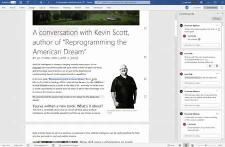 Microsoft Word para Windows y Mac estrena sistema de comentarios modernos para mejorar la colaboración