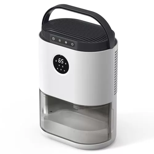 CONOPUPlus Deshumidificador 2300ML, Deshumificadores de Humedad, Sensor Pantalla, Temporizador de 48H, Luces de 7 Colores, Descongelación Automática, Modo Sueño, Deshumidificador para Dormitorio, Baño