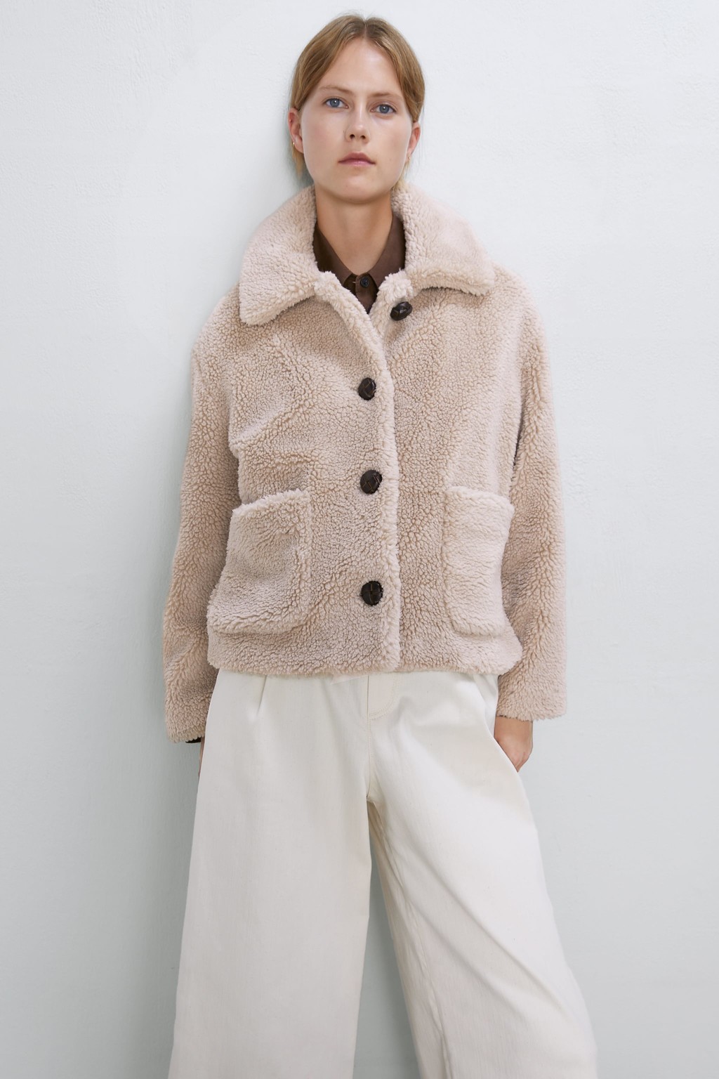 chaqueta oversize borrego