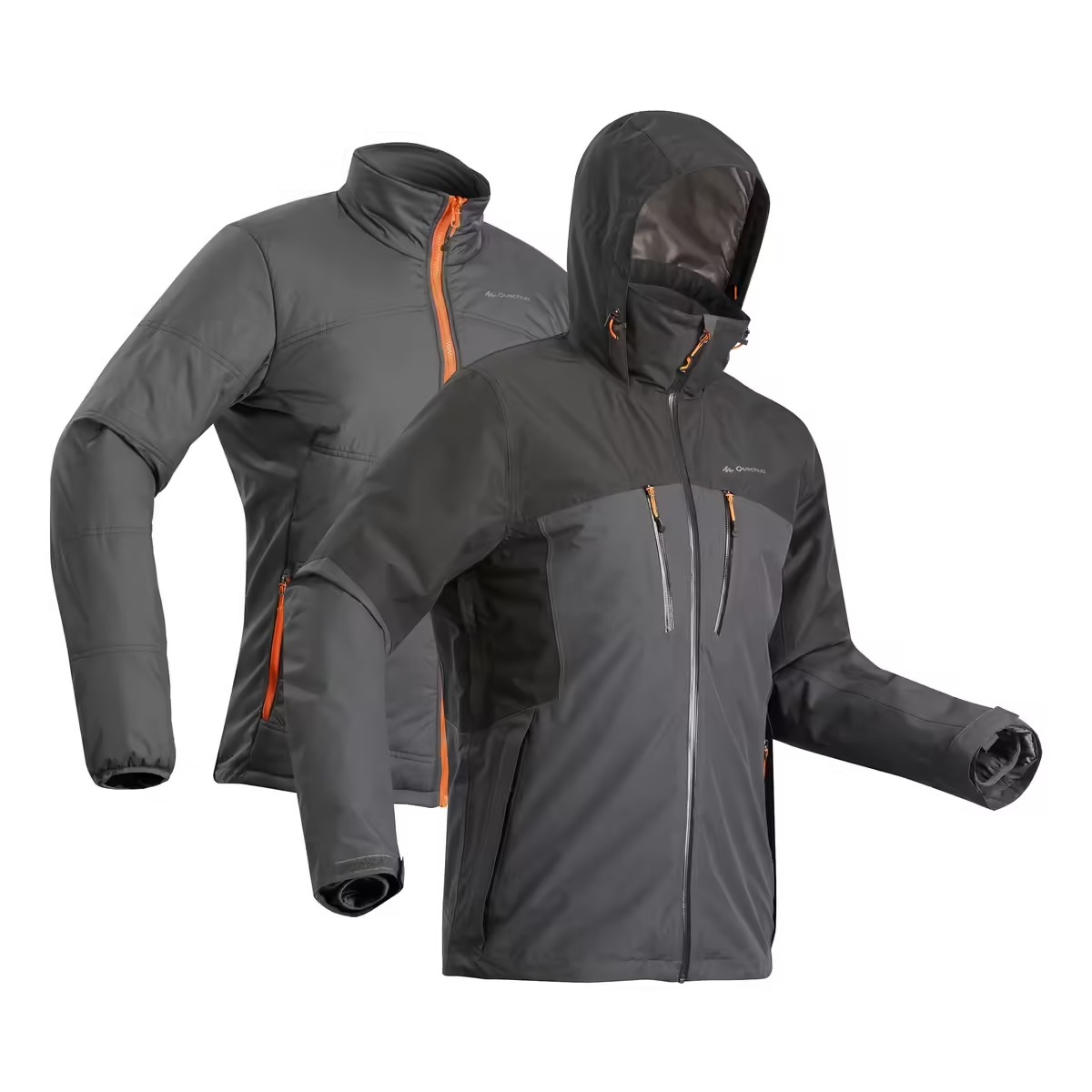 Chaqueta de montaña y trekking 3 en 1 impermeable Hombre Forclaz Travel 500

