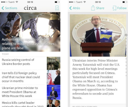 Circa, un lector móvil de noticias que te resume lo más importante de cada asunto