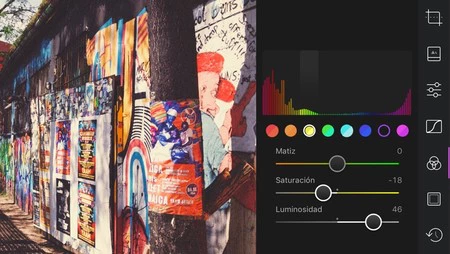 Darkroomのカラー編集ツール。
