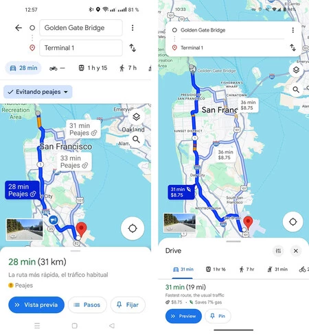 現在のデザイン(左)と新しいデザイン(右)。 9to5Google からのキャプチャ