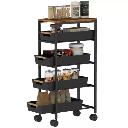 HOMCOM Carro de Cocina de Almacenamiento de 5 Niveles