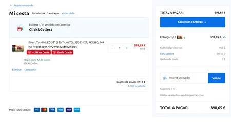 Captura Carrefour Televisor Tcl Qd Miniled
