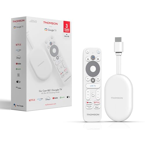 Thomson Go Cast 152 Dongle de Streaming, 4K UHD Google TV