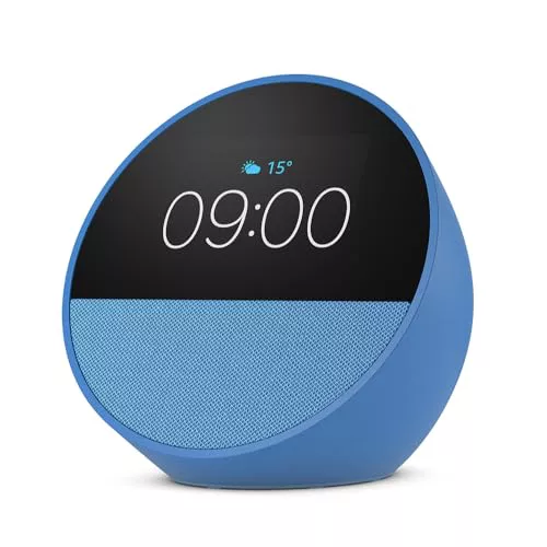 Amazon Echo Spot (modelo de 2024) | Despertador inteligente con sonido de calidad y Alexa | Azul