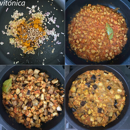 Curry Berenjena Soja Pasos