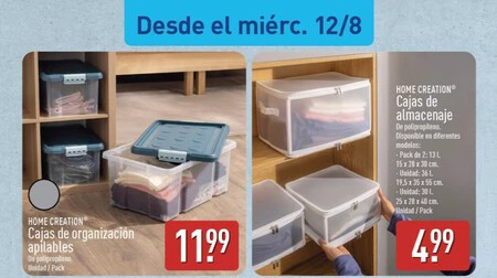 Cajas Organizacion Home Creation Folleto Aldi