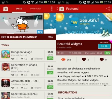 AppSales te ayudará a buscar las ofertas en aplicaciones Android