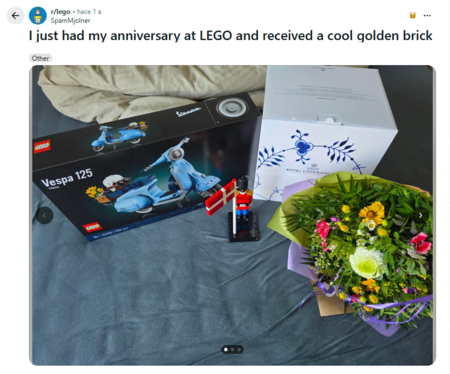 Regalos por antigüedad en LEGO | Imagen: Captura del post en Reddit