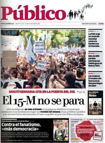 El día después de la #mpi24j en la prensa de papel y digital