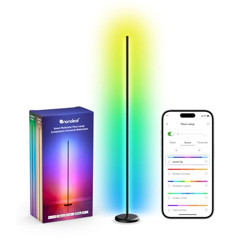 Nanoleaf Lámpara de Pie LED,1700lm RGBIC Lámpara de Salón Compatible con Alexa y Matter