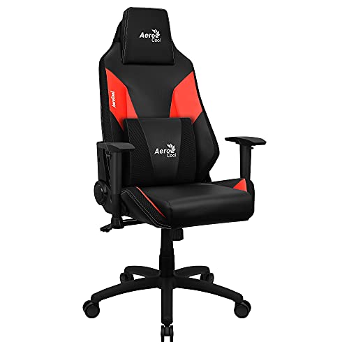 Aerocool ADMIRALBR, Silla Gaming Ergonómica Roja, Air Tech, Cojines Acolchados