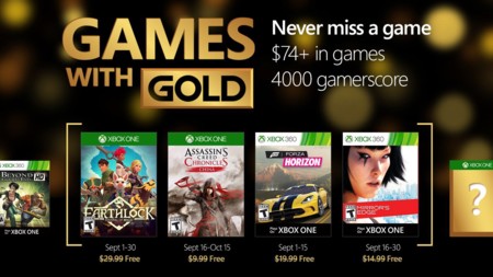 El Games with Gold de septiembre viene con juegazos como Mirror's Edge o Forza Horizon