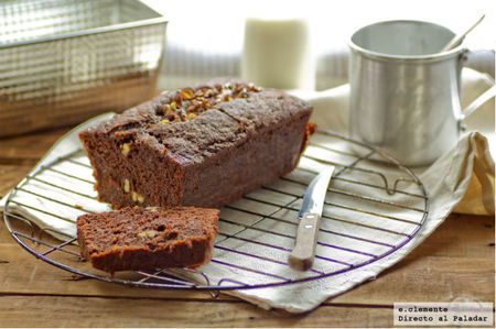 Cake de chocolate, calabacín y nueces. Receta