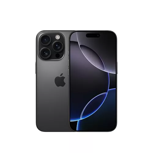 Apple iPhone 16 Pro de 128 GB: Smartphone 5G con Control de Cámara, grabación en 4K a 120 f/s con Dolby Vision y un Gran Salto en autonomía. Compatible con los AirPods; Titanio Negro