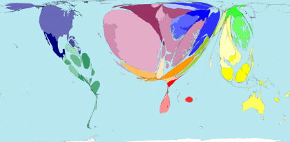 Worldmapper: El mundo redimensionado por el flujo turístico