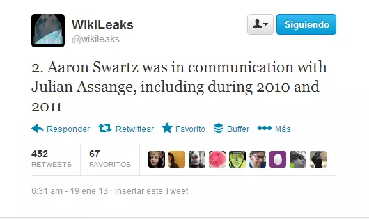 Wikileaks apunta a Aaron Swartz, como fuente propia.2