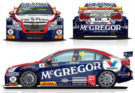 Tom Coronel muestra los colores de su nuevo Chevrolet Cruze TC1
