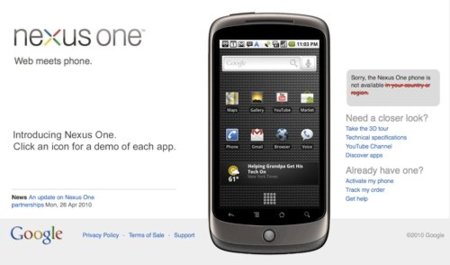 Google fracasa en su iniciativa y no venderá más Nexus One en su tienda web