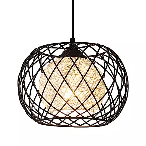 WOWEWA Lampara Techo Vintage, lndustrial Lámpara Colgante E27