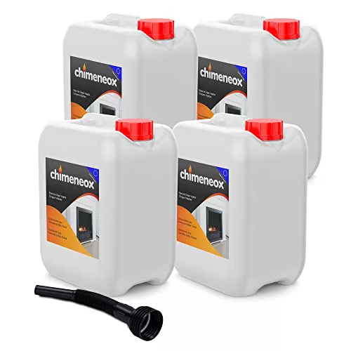 20 litros Bioetanol para chimeneas de bioetanol | Entrega rápida | 4 x 5 litros en Garrafa con Embudo