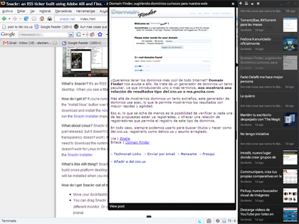 Snackr, tus feed en el escritorio gracias a AIR