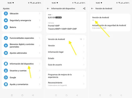 ColorOS または OxygenOS を搭載したモバイルの Android バージョン