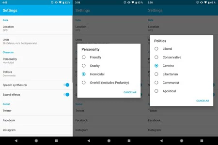 キャロット天気設定