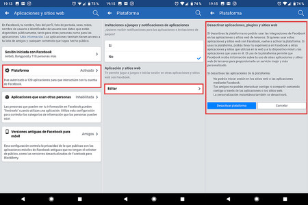 Facebook Privacidad apps