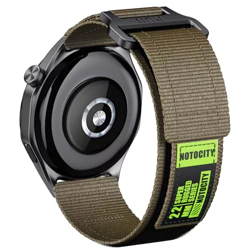 NotoCity Correa para Huawei Watch GT2/3/4/5/Pro 46mm/GT Runner, 22mm Nylon Banda para Samsung Galaxy Watch 3 45mm/Galaxy Watch 46mm/Gear S3 Classic