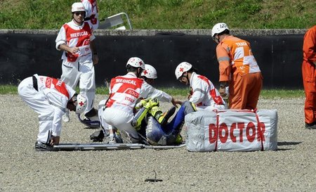 Valentino lesionado en Mugello