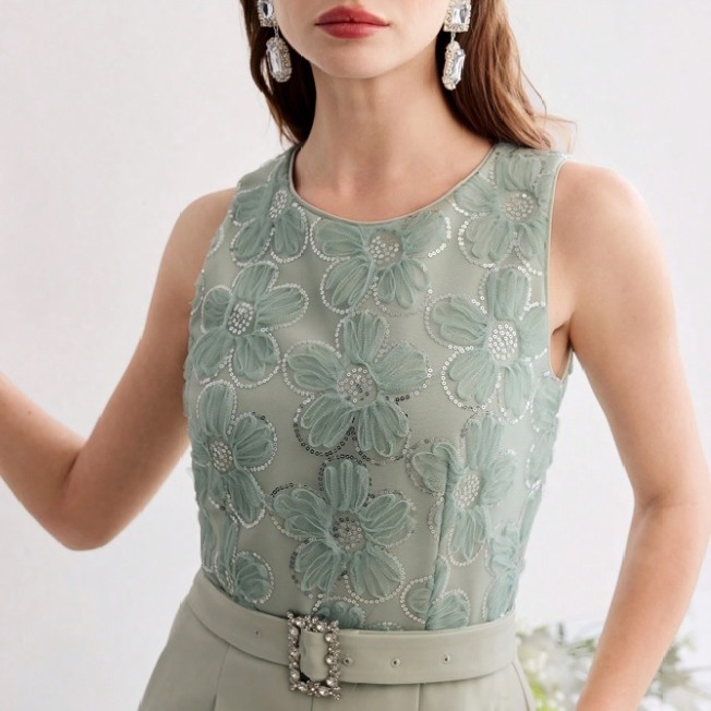 MOTF PREMIUM Mono de pierna ancha con estampado floral