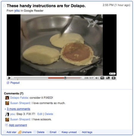 Google Reader añade conversaciones