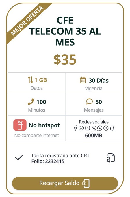 Cfe Internet Paquete 35 Pesos Mes Mexico Caracteristica Servicios