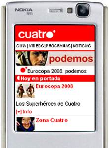 Cuatro lanza su web móvil