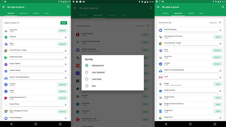 Google Play estrena una pestaña para las actualizaciones en el apartado 'Mis apps'
