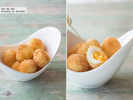 Huevos de codorniz con almendra. Receta de Navidad