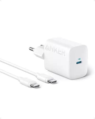 Cargador USB-C de 30 W con diseño compacto y carga rápida de alta velocidad (Cable de 1,5 m incluido)