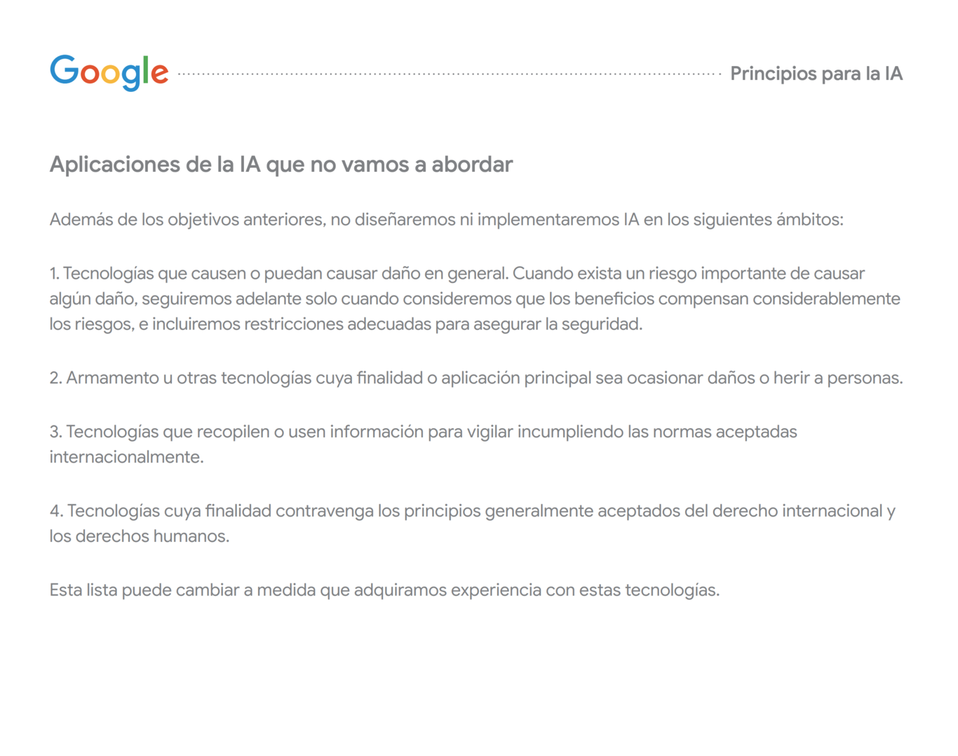 Google ha actualizado sus principios para la IA, y ha desaparecido la ...