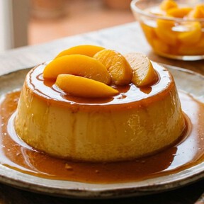 Cómo hacer un flan con solo 1 lata de duraznos en almíbar: queda suave, cremosito y lleva pocos ingredientes