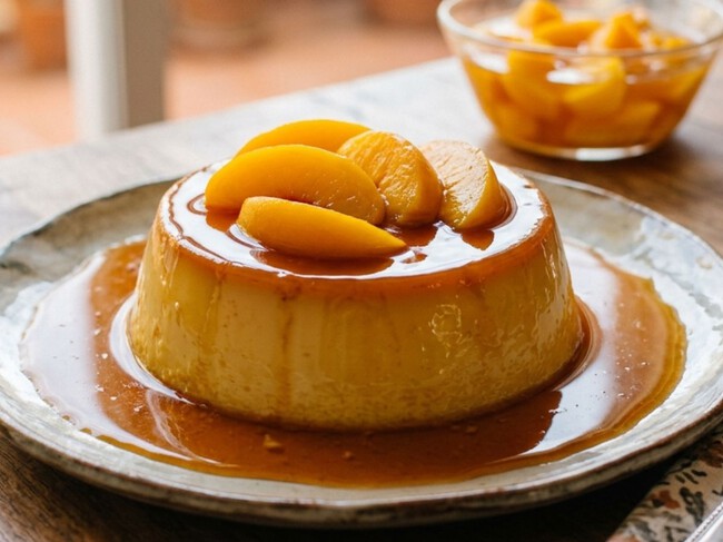 Cómo hacer un flan con solo 1 lata de duraznos en almíbar: queda cremosito y con pocos ingredientes