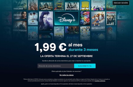 Captura de pantalla de la web de Disney+