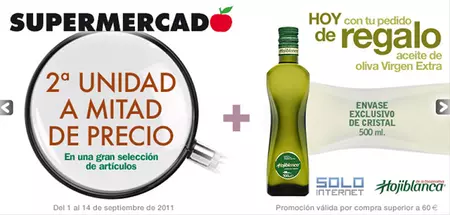 Segunda unidad a mitad de precio en el supermercado de El Corte Inglés