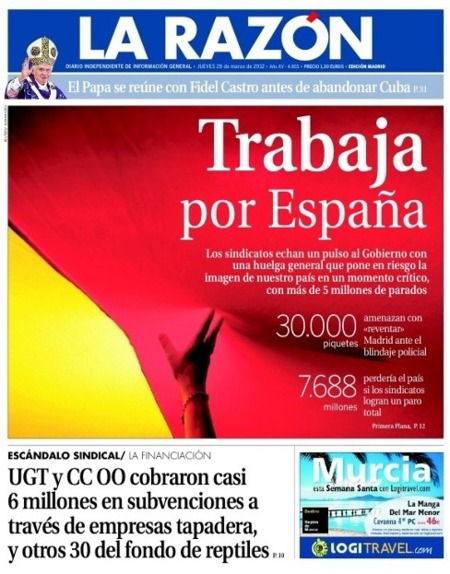 #huelga29M en la red: de Willy Toledo a La Razón, pasando por las hogueras (#porestoquierescobrar)